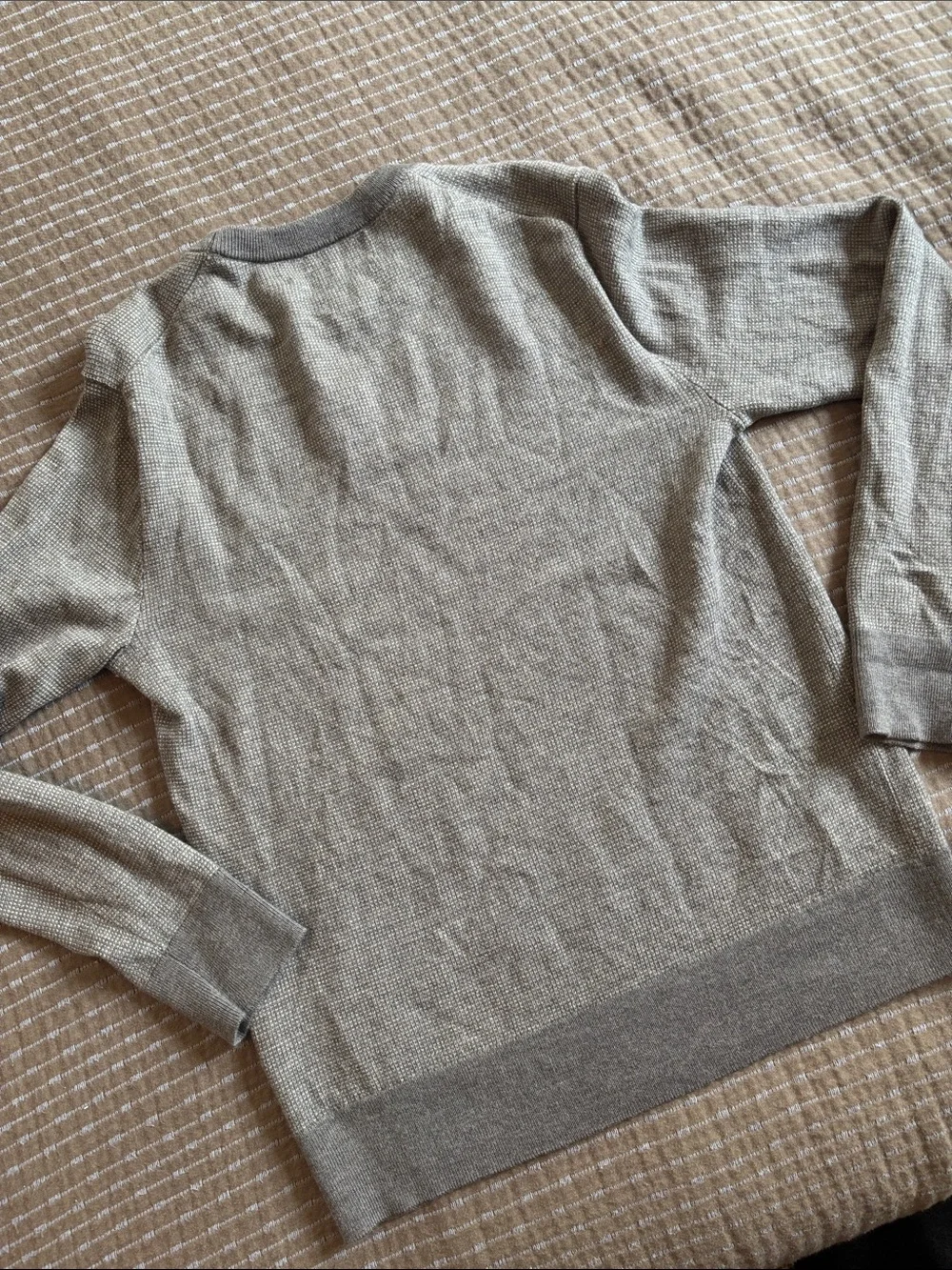 Banana Republic Mens Small Merino Birdseye Sweater Grey Italian Yarn Baruffa